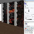 Striking Modern Wall Decor With Volcanic Lava Texture Black Red Flowing Flame Effect 3d model