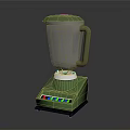Green Household Blender With Transparent Measuring Jar And Colorful Control Buttons For Home Use
