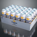 Captain Beer 24 Cans Packaged In White Carton With Yellow Logo On Cans