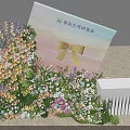 Envelope Shaped Art Installation With Colorful Floral Decorations And Yellow Bow