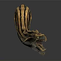 Mythical Dragon Creature Character With Striped Skin Open Mouth And Detailed Horns 3D Artwork