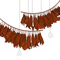 Artistic Natural Feather Chandelier With Warm Hanging Light Design Elements