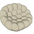 Round Beige Lazy Sofa With Soft Plush Bubble Design For Cozy Seating