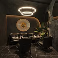 Modern Bar Interior Design With Ambient Lighting Green Plants And Marble Floor