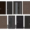 Security Doors With Various Modern Designs Different Materials And Safety Features 3d model