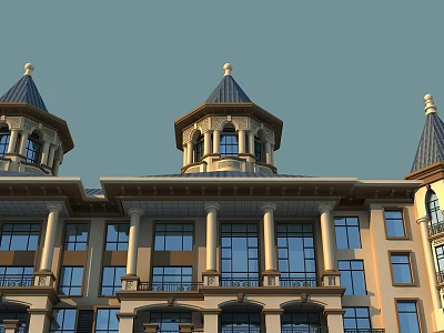 European architecture architectural details 3d model