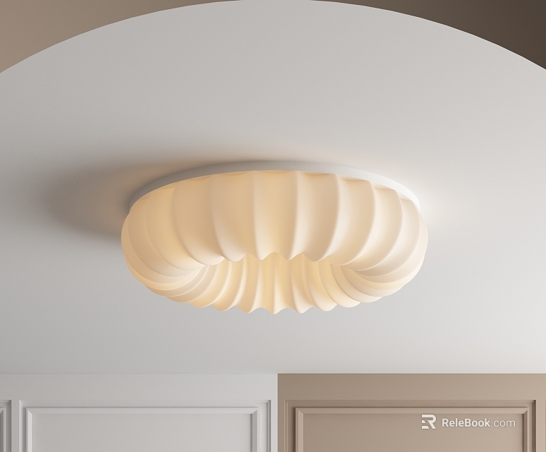 Stylish Ceiling Light With Pleated Design For Home 3d model 