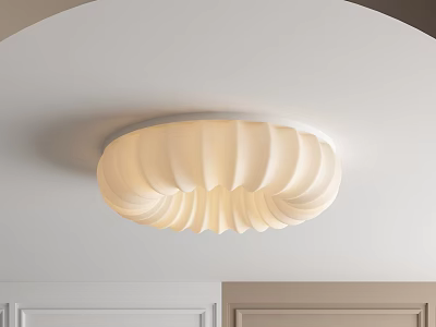 Stylish Ceiling Light With Pleated Design For Home 3d model