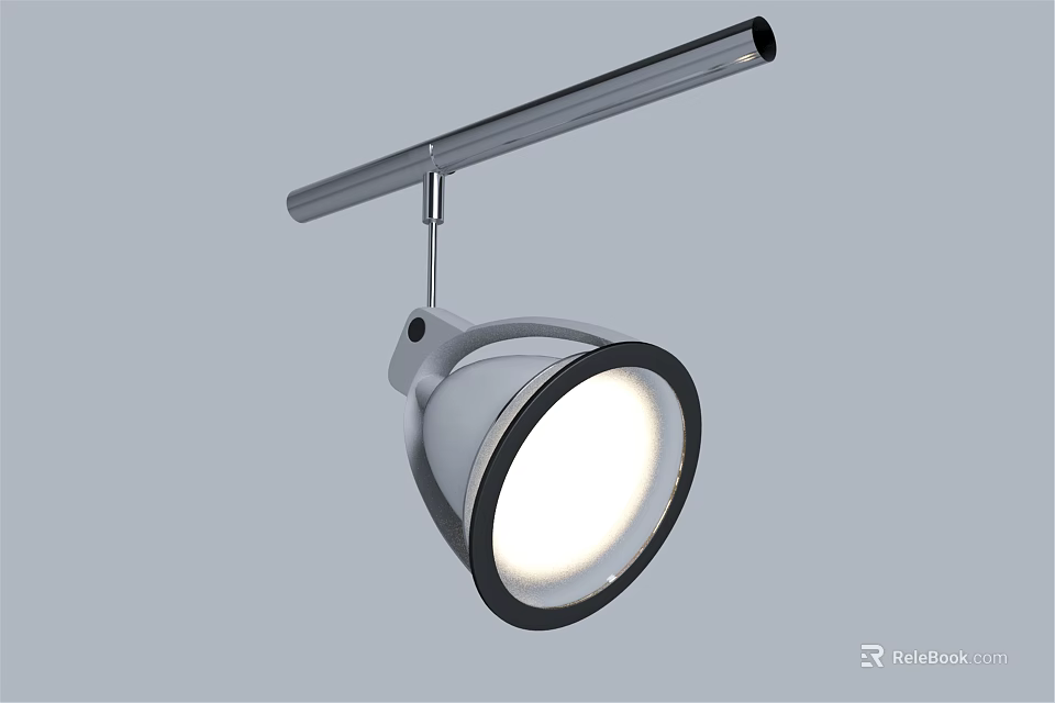 Modern Track Mounted Downlight Spotlight With Adjustable Head And White Light 3d model 