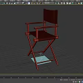 Blue Director's Chair Featuring Wooden Frame And Folding Design For Seating