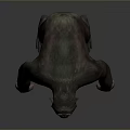 Realistic 3D Model of Chimpanzee Standing on Gray Background with Natural Posture