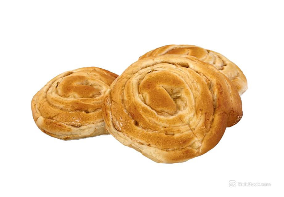 Golden Swirl Bread Rolls With Fluffy Layers And Crispy Exterior 3d model