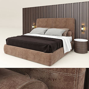 Background double bed 3d model