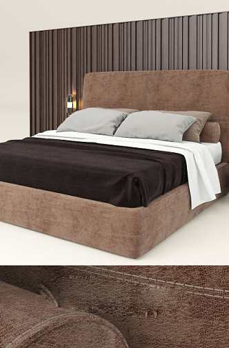 Background double bed 3d model