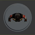 3D Character Model Standing On Circular Base With Red Outfit And Backpack