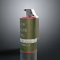 Military Style Green And Red Smoke Grenade With Metal Pin And SMOKE RED Markings