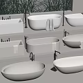 Various Modern White Bathtubs Display With Different Styles And Designs