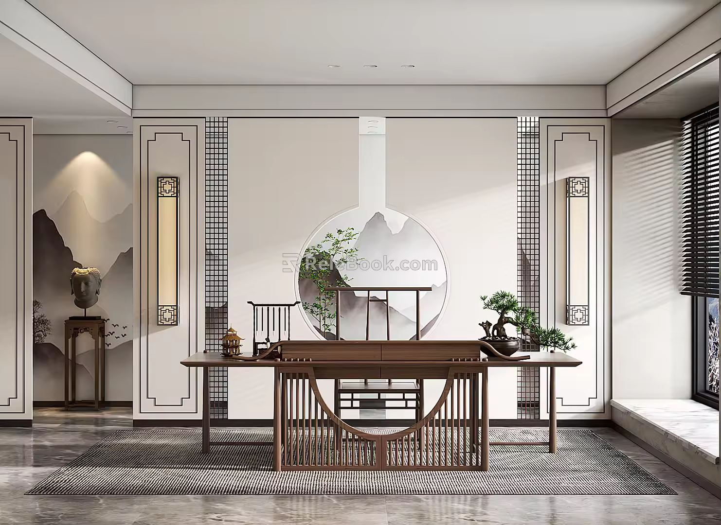 New Chinese Style Study 3d model