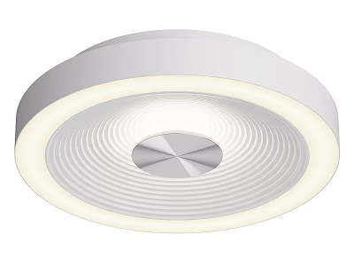 Modern Round White LED Ceiling Light with Textured Surface and Annular Illumination 3d model