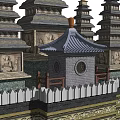 Ancient Architecture Traditional Pagoda With Multi Tiered Spires And Stone Base