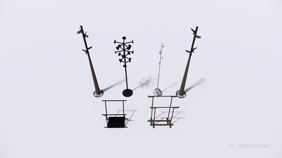 Various Design Clothing Racks For Home Wardrobe Organization And Storage 3d model 