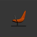 Modern Orange Striped Seats With Black Frames Public Venue Furniture