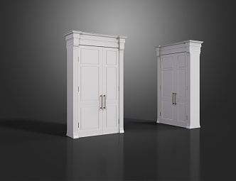 European-style door double door entrance door 3d model