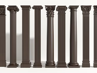European-style French-style American pillars 3d model