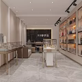 Luxury Boutique Interior With Glass Display Cases Designer Bags And Marble Floor