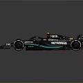 Black Formula 1 Race Car With PETRONAS RENAULT Logo And Driver Number 44