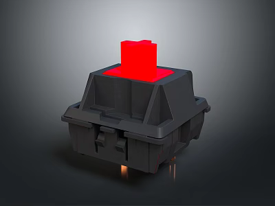 Daily Life Product Black Base Red Top Button Switch Design Feature 3d model