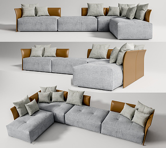 Modern corner sofa multiplayer sofa 3d model