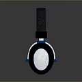Premium Computer Over-ear Headphones with Black Design Blue Accents and Silver Details