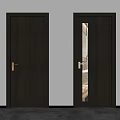 Modern swing door single door 3d model