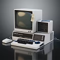 Vintage CRTC Systems Computer With Monitor Keyboard Floppy Drive And Mouse