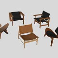 Modern Wooden Single Chairs Featuring Brown Black Seats And Ergonomic Designs