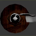 Decorative Weapon With Silver Spearhead Red Top White Cloth And Chain Ornament