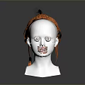 Woman With Orange Braided Hairstyle Wearing Brown Headband Tied At Back With Decorative Ends