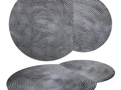 Gray Round Rugs With Spiral Patterns Ideal For Home Decor 3d model