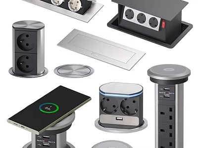 Multifunctional Kitchen Electrical Appliances With Power Sockets USB Ports And Charging Stations 3d model