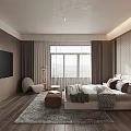 Stylish Modern Bedroom Interior Design With Patterned Headboard Wall Bed Nightstands And Soft Rug