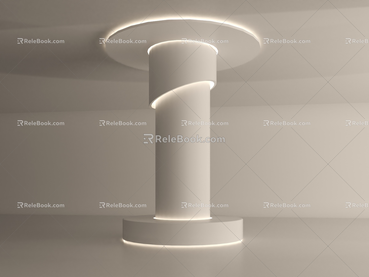 Modern round decorative column 3d model