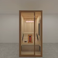 Modern Wooden Sauna Interior Design With Glass Door And Heated Benches