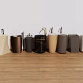 Stylish Modern Washbasins With Diverse Designs And Metallic Faucets In Bathroom Space