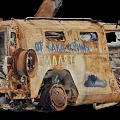 Rusted Military Vehicle With Open Door Damaged Body And Worn Rusty Exterior