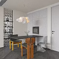 Cloud Shaped White Chandelier Illuminated Glowing Light In Modern Room With Glass Partition And Shelf
