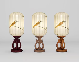 Chinese-style table lamp desk lamp bright furniture 3d model
