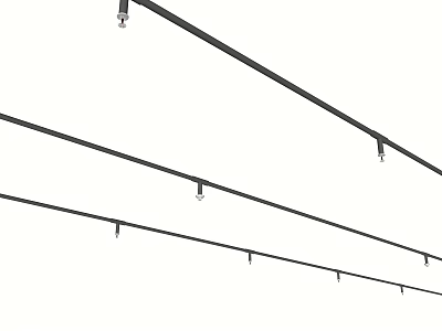 Stylish Garden Decor Black Metal Hanging Rods With Small Hooks 3d model