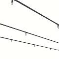 Stylish Garden Decor Black Metal Hanging Rods With Small Hooks