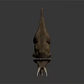 Realistic Triceratops Character 3D Model With Brown Skin Frilled Head And Horns